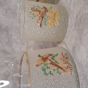 Vintage Glass Art Set with Colorful Designs